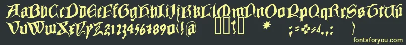 COWBC    Font – Yellow Fonts on Black Background