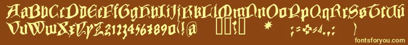 Шрифт COWBC    – жёлтые шрифты на коричневом фоне