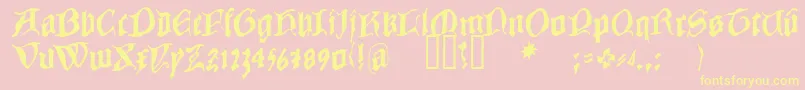 COWBC    Font – Yellow Fonts on Pink Background