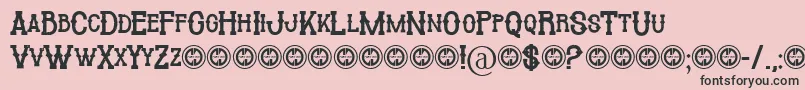Cowboy Cadaver-Schriftart – Schwarze Schriften auf rosa Hintergrund