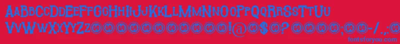 Cowboy Cadaver Font – Blue Fonts on Red Background
