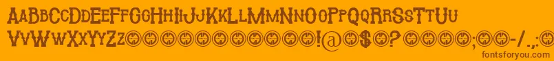 Cowboy Cadaver Font – Brown Fonts on Orange Background