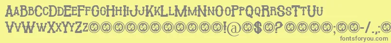 Cowboy Cadaver Font – Gray Fonts on Yellow Background
