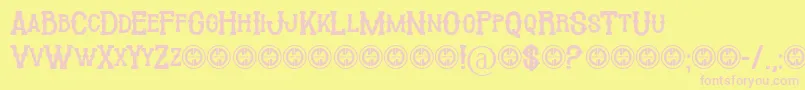 Cowboy Cadaver Font – Pink Fonts on Yellow Background