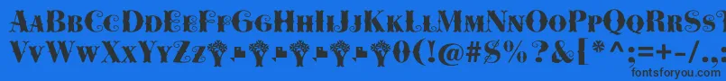 フォントCowboya Bifurcated – 黒い文字の青い背景
