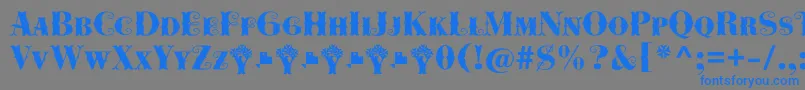 Cowboya Bifurcated-Schriftart – Blaue Schriften auf grauem Hintergrund