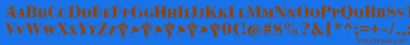 Cowboya Bifurcated Font – Brown Fonts on Blue Background