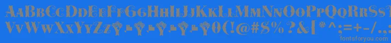 Cowboya Bifurcated Font – Gray Fonts on Blue Background