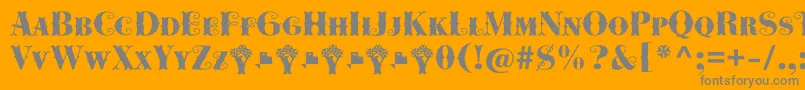 Cowboya Bifurcated-Schriftart – Graue Schriften auf orangefarbenem Hintergrund