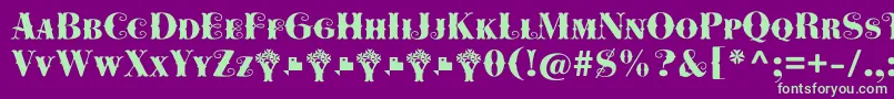 Cowboya Bifurcated Font – Green Fonts on Purple Background