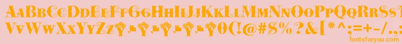 Cowboya Bifurcated-Schriftart – Orangefarbene Schriften auf rosa Hintergrund