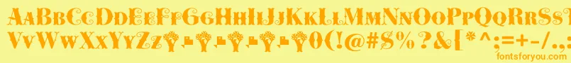 Cowboya Bifurcated Font – Orange Fonts on Yellow Background