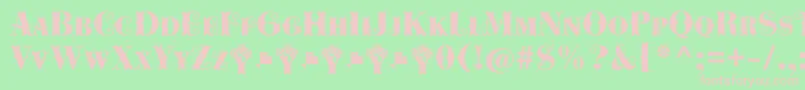Cowboya Bifurcated-fontti – vaaleanpunaiset fontit vihreällä taustalla