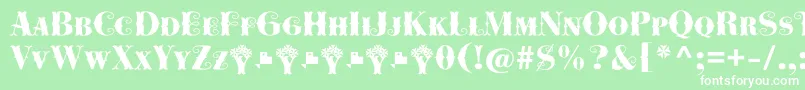 Cowboya Bifurcatedフォントについての詳細 フォントCowboya Bifurcated – 緑の背景に白い文字