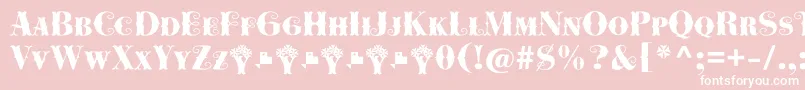 Cowboya Bifurcated-fontti – valkoiset fontit vaaleanpunaisella taustalla
