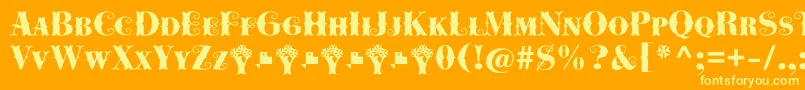 Cowboya Bifurcated Font – Yellow Fonts on Orange Background