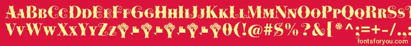 Cowboya Bifurcated Font – Yellow Fonts on Red Background