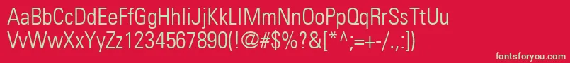 PartnercondensedlightNormal Font – Green Fonts on Red Background