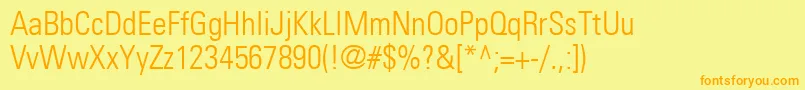PartnercondensedlightNormal Font – Orange Fonts on Yellow Background