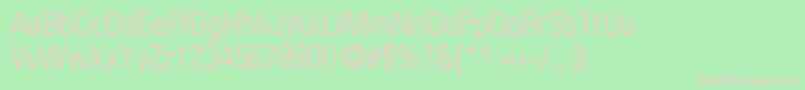 PartnercondensedlightNormal-fontti – vaaleanpunaiset fontit vihreällä taustalla