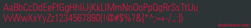 PartnercondensedlightNormal Font – Red Fonts on Black Background