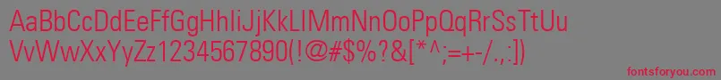 PartnercondensedlightNormal Font – Red Fonts on Gray Background