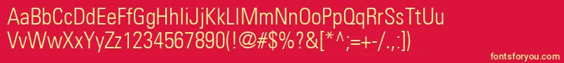 PartnercondensedlightNormal Font – Yellow Fonts on Red Background