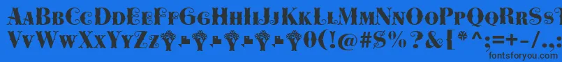 Cowboya Bifurcated Font – Black Fonts on Blue Background