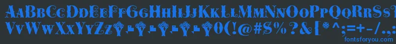 Cowboya Bifurcated Font – Blue Fonts on Black Background