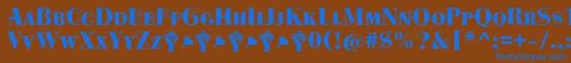 Cowboya Bifurcated Font – Blue Fonts on Brown Background