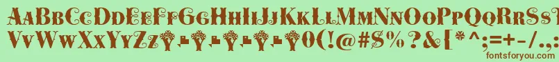 Cowboya Bifurcated Font – Brown Fonts on Green Background