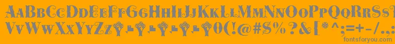 Cowboya Bifurcated-Schriftart – Graue Schriften auf orangefarbenem Hintergrund