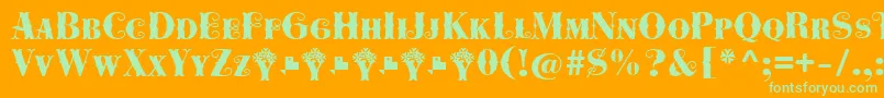 Cowboya Bifurcated Font – Green Fonts on Orange Background