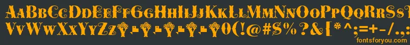 Cowboya Bifurcated Font – Orange Fonts on Black Background