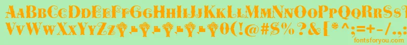 Cowboya Bifurcated Font – Orange Fonts on Green Background