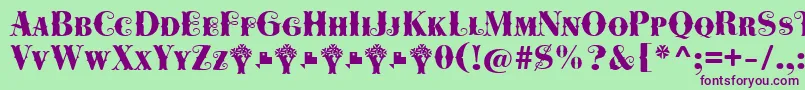 Cowboya Bifurcated Font – Purple Fonts on Green Background