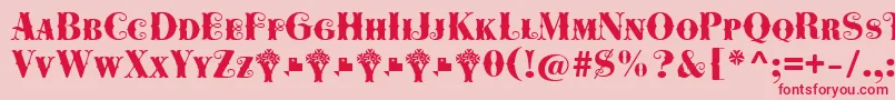 Cowboya Bifurcated Font – Red Fonts on Pink Background