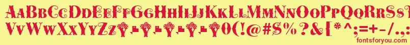 Cowboya Bifurcated Font – Red Fonts on Yellow Background