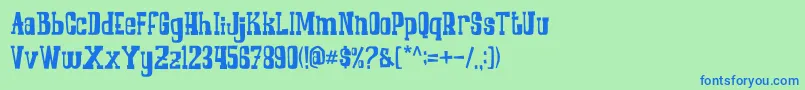 COWBOYZ Font – Blue Fonts on Green Background