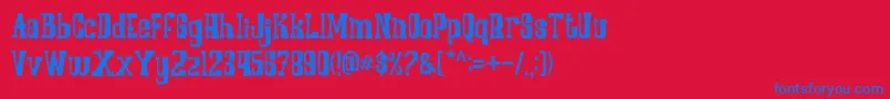 COWBOYZ Font – Blue Fonts on Red Background