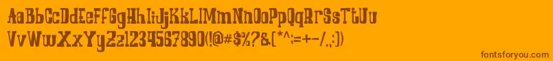 COWBOYZ Font – Brown Fonts on Orange Background