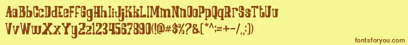 COWBOYZ-Schriftart – Braune Schriften auf gelbem Hintergrund