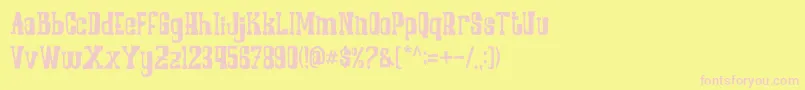 COWBOYZ Font – Pink Fonts on Yellow Background