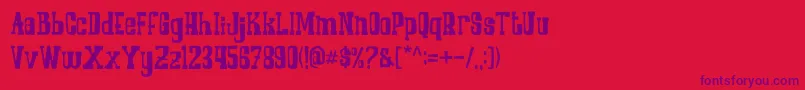 COWBOYZ Font – Purple Fonts on Red Background