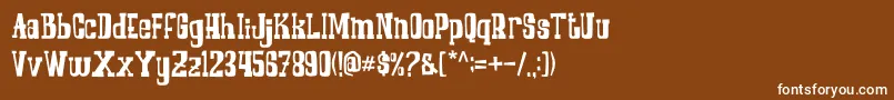 COWBOYZ-fontti – valkoiset fontit ruskealla taustalla