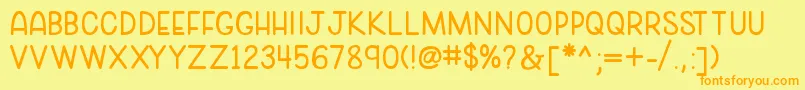 Czcionka cozy caps – pomarańczowe czcionki na żółtym tle