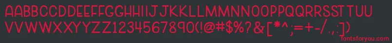 cozy caps Font – Red Fonts on Black Background