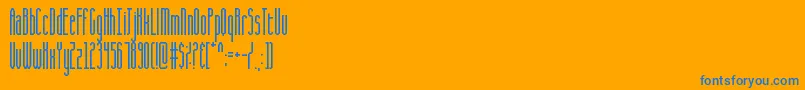 Fonte CQ Full Stretch – fontes azuis em um fundo laranja