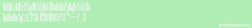 Fonte CQ Full Stretch – fontes brancas em um fundo verde