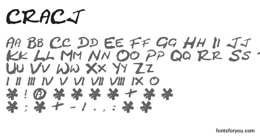 Czcionka CRACJ    (124097) – alfabet, cyfry, specjalne znaki